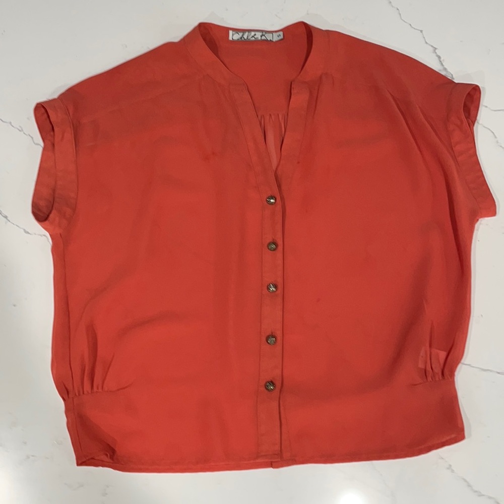 Burnt orange Chloe K short sleeve blouse
